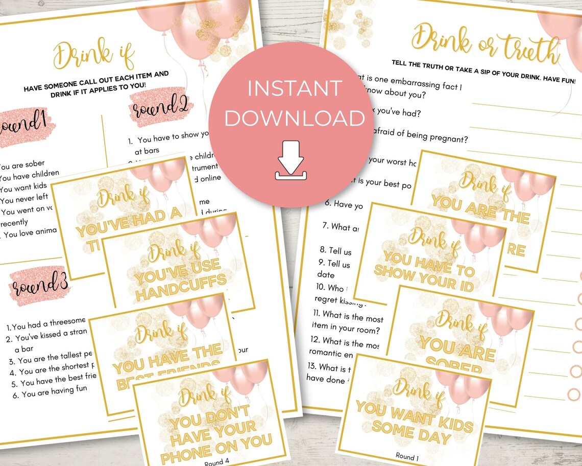 Printable Adult Party Drinking Games for New Year's Eve Etsy