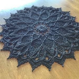 Doily Doilies 10.5” round,  Handmade, black , decoration, wall hanging, boho, vintage look, napkin, placemat, Halloween, nightmare, leylight