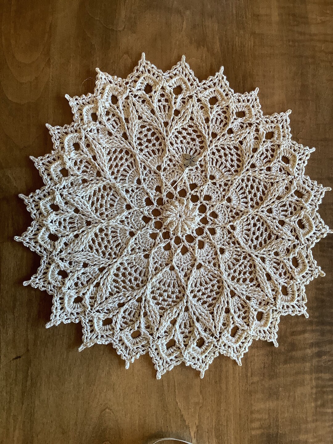 Doily Doilies 14 Handmade Cream Gold Glitter Strand Etsy
