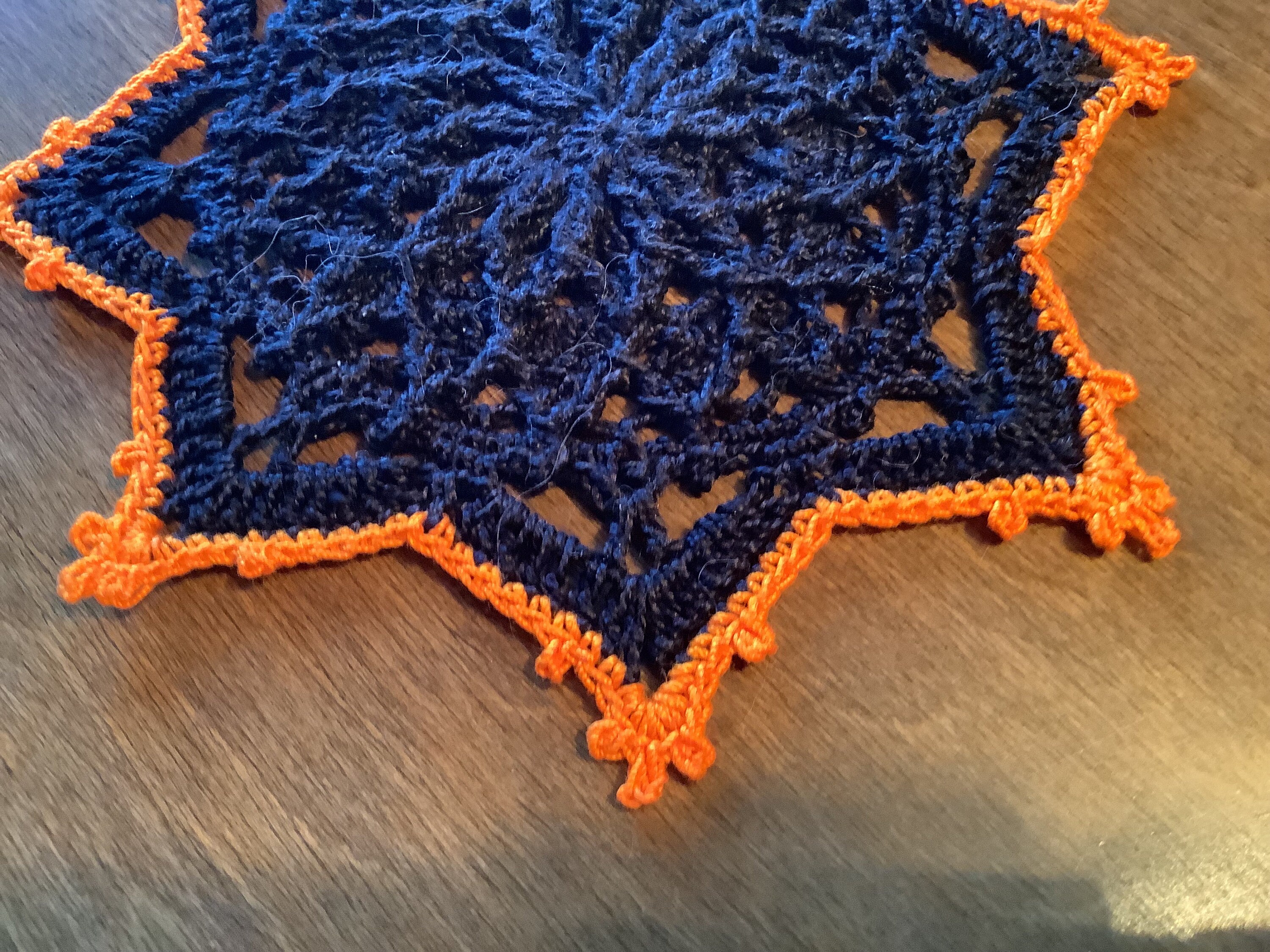 Black Orange Doily Doilies, 6” Round, Decoration, Wall