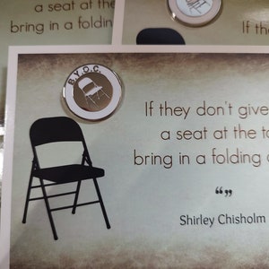 White folding chair pin - BYOC