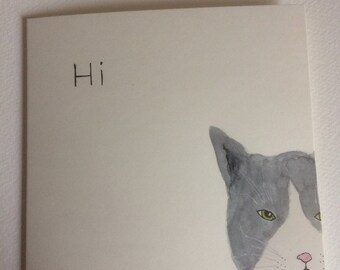 Cat with attitude greeting card.
