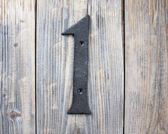 Rustic TURQUOISE Cast Iron Metal House Number Street Address 4 1/2 INCH Phone #7