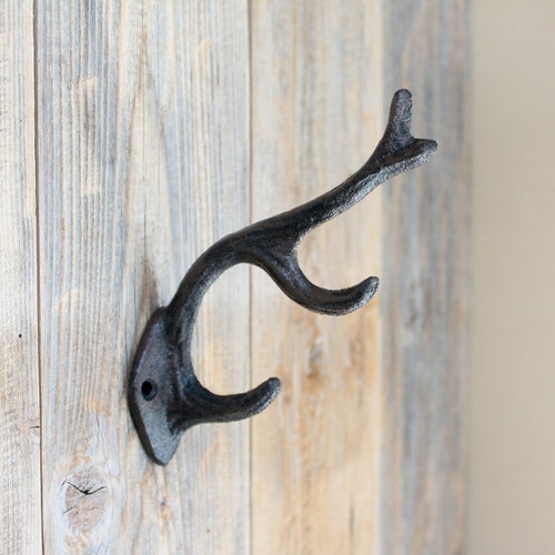 Cast Iron Deer Antler Hook Hook Coat Hook Wall Hook Coat Etsy