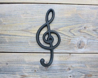 Cast Iron Treble Clef Music Hook