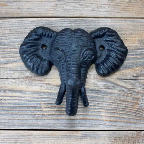 6 Cast Iron Elephant Coat Hooks Wall Hooks Hall Tree Hook Etsy