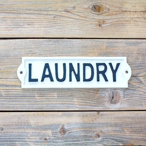 Laundry Sign, Cast Iron Laundry Room Decor, Laundry Door Sign