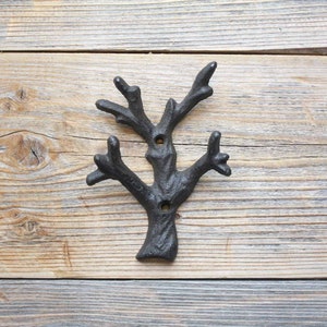 Funky Tree Branch Hook, Cast iron Hook