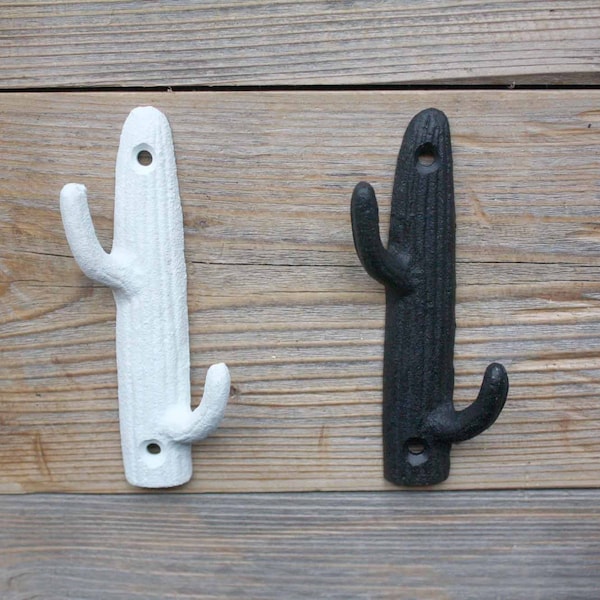 Small Cactus Coat Hook, Southwestern Decor, Cast Iron Hook