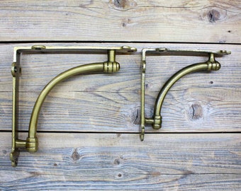 Gold Shelf Bracket, Cast Iron Shelf Supports, Gold Decor for Bedroom