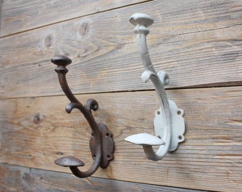 Large Double Coat Hook,  Decorative Antique Style Coat Hook