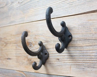 Decorative Double Coat Hook, Antique Style Entryway Farmhouse Wall Hooks