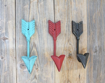 Colorful Arrow Hooks, Boho Coat Hook, Arrow Wall Hooks