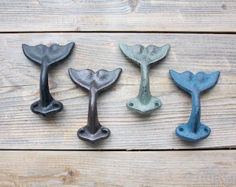 Small Whale Tail Coat, Robe or Towel Hooks