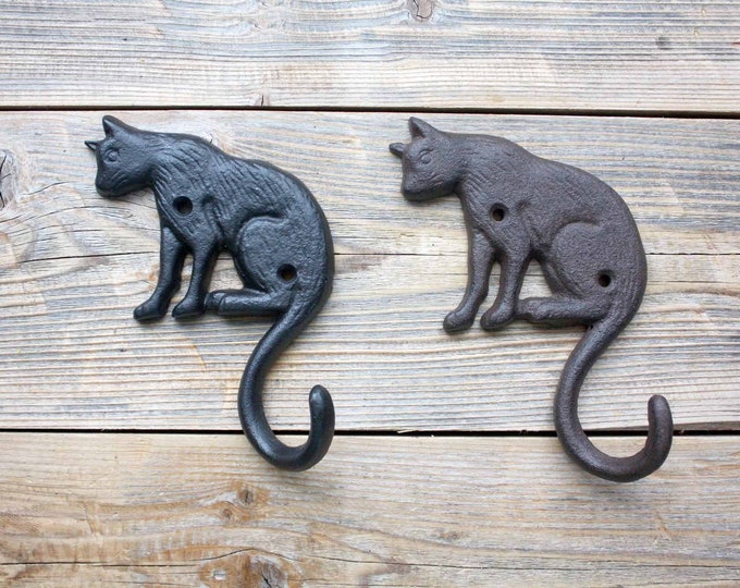Cat Hook Cast Iron Cat Tail Coat Hook Gift for Cat Lover Etsy
