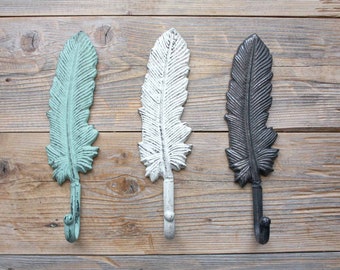Buy Large Cast Iron Feather Hook, Boho Jewelry Display Online in