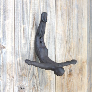 Cast Iron Diver Hook, Unique Pool Hook, Towel Hook