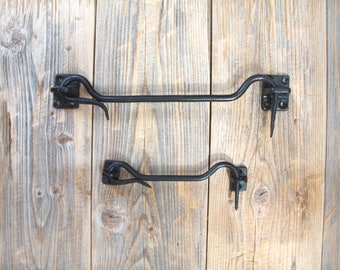 150MM TRADITIONAL BLACK TWIST RING LATCH SET Garden Gate Door Fence Catch Lock