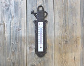 Cast Iron Garden Thermometer, Watering Can Outdoor Thermometer, Garden Decor
