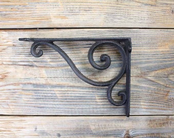 PAIR OF SMALL REGENCY ANTIQUE STYLE SHELF BRACKETS CAST IRON SHELVING BRACKET S1
