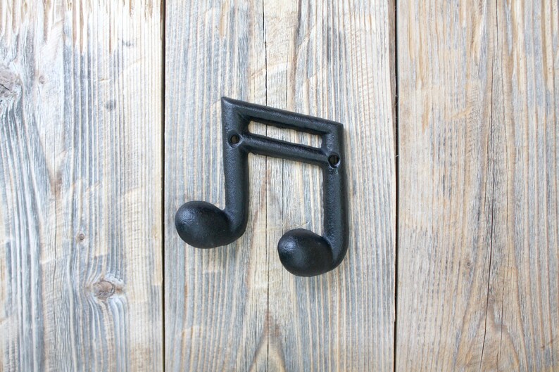 Cast Iron Musical Note Hook Music Lover Coat Hook Music Room Etsy