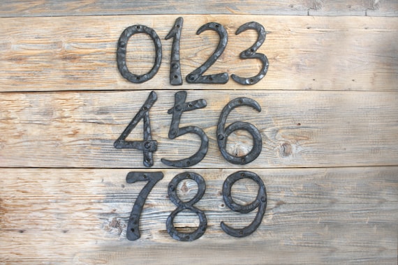 Rustic Cast Iron Metal Numbers With Screws House Apt 0-9 Address Street 4 inch 