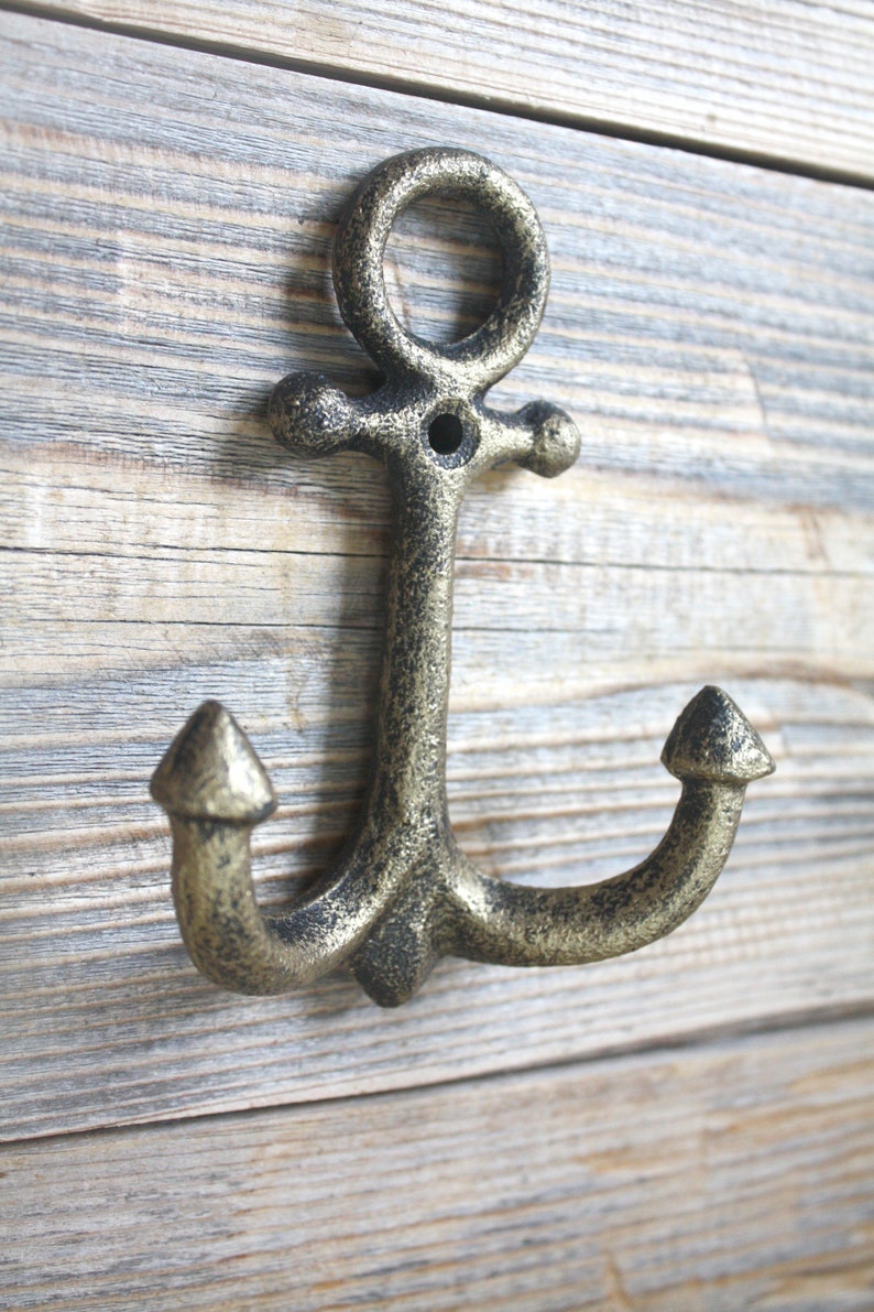 Classic Anchor Hook Nautical Towel Hooks Cast Iron Bathroom Etsy