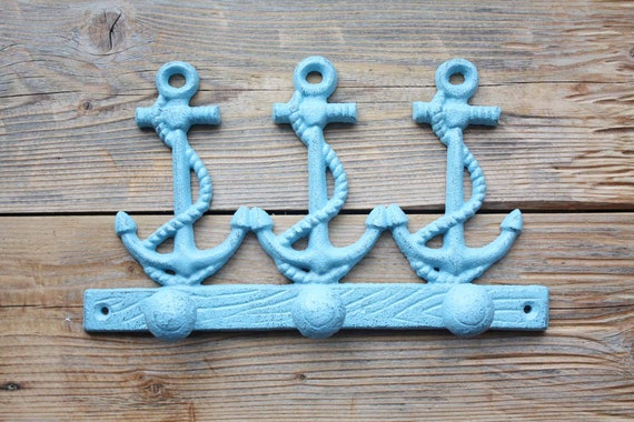 Anchor Hook Rack, Large Cast Iron Anchor Coat Hooks 