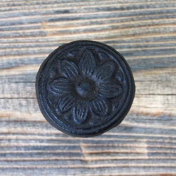 Cast Iron Round Flower Knob, Drawer Pull, Cabinet Knob, Kitchen Handle