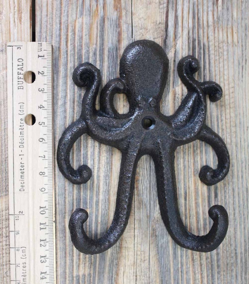Octopus Double Wall Hook Metal Nautical Coat Hook Etsy