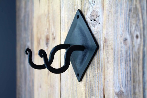 Diamond Double Hook Hand Forged Towel or Coat Hook Etsy