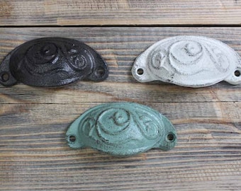 Antique Cast Iron Drawer Pulls Rustic Vintage Pull Handles Cabinet