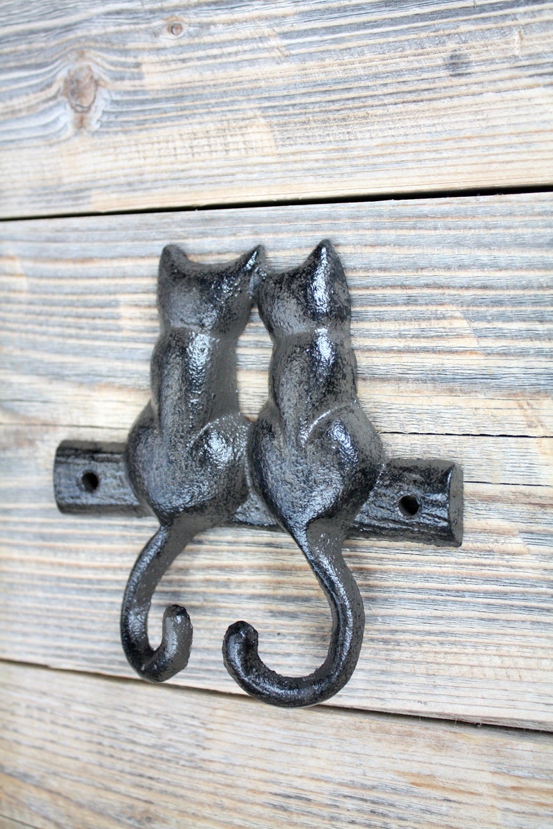 Cat Hook Cast Iron Cat Tail Coat Hook Gift for Cat Lover Etsy