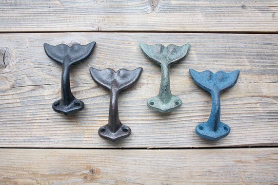 Small Whale Tail Coat, Robe or Towel Hooks 