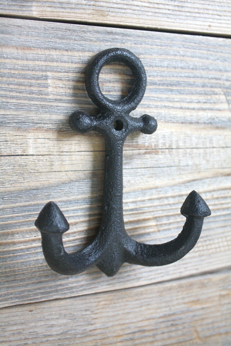 Classic Anchor Hook Nautical Towel Hooks Cast Iron Bathroom Etsy