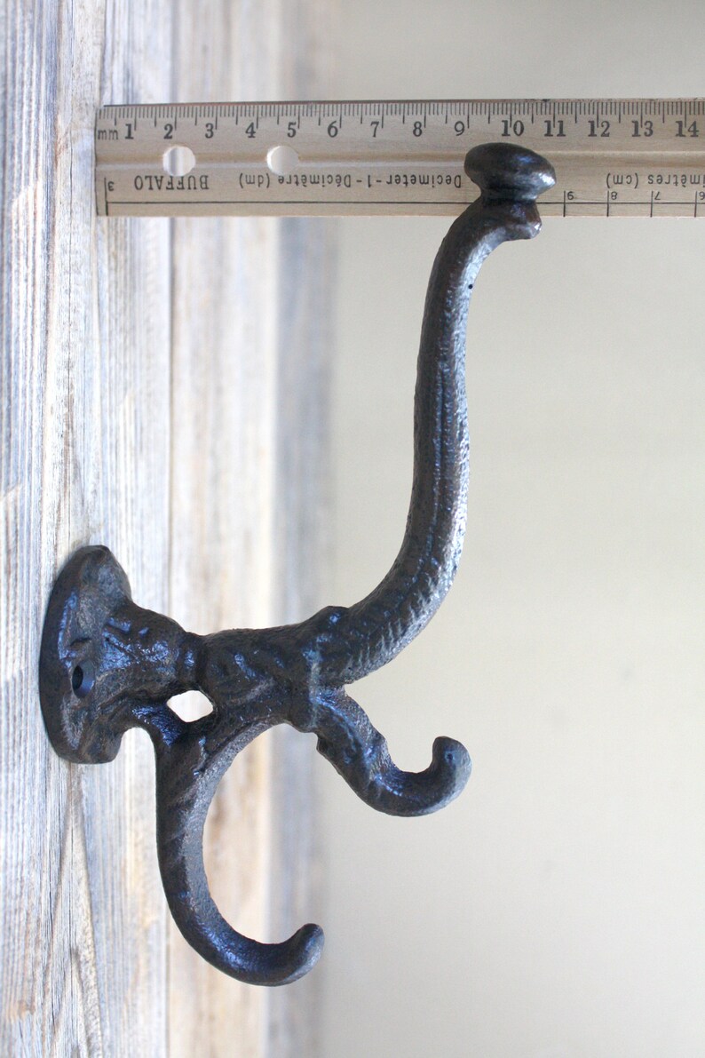 Mudroom Coat Hook Decorative Cast Iron Triple Wall Hooks Etsy