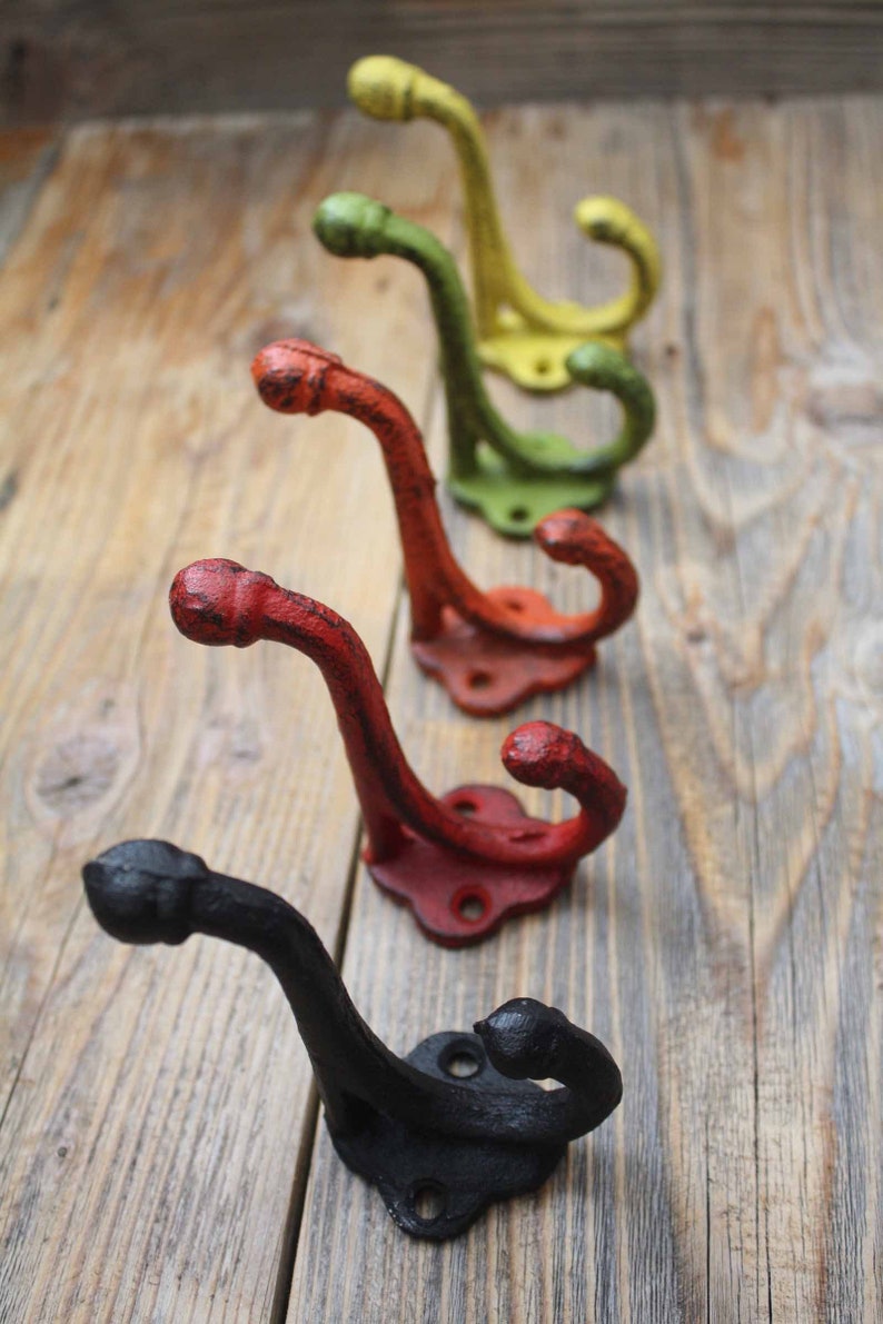 Cast Iron Hook Simple Double Wall Hook Classic Coat Hanger image 1