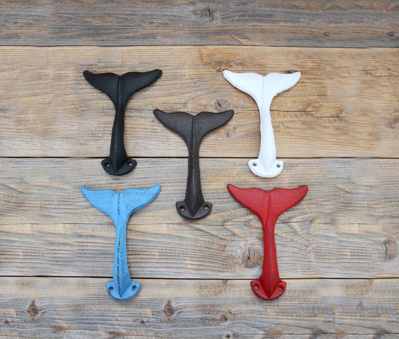 Large Whale Tail Coat Robe or Towel Hooks Etsy