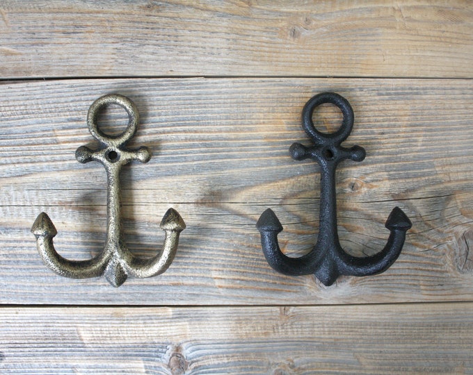 Classic Anchor Hook, Nautical Towel Hooks, Cast Iron Bathroom Hooks Etsy