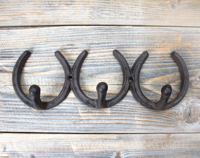Rustic Horseshoe Key Rack, Key Hooks, Entryway Coat Hooks Etsy