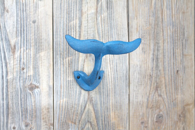 Nautical Blue Whale Tail Coat Robe or Towel Hooks Etsy