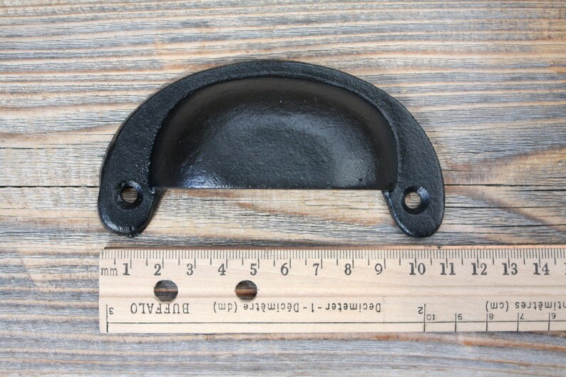 Black Cast Iron Drawer Pull Drawer Handle Cup Handle Etsy Canada