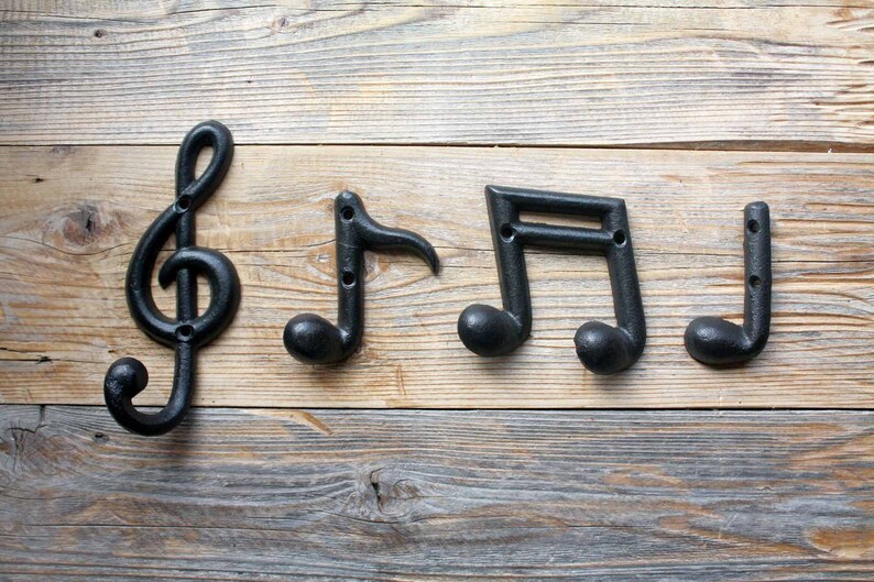 Cast Iron Musical Note Hook Music Lover Coat Hook Music Room Etsy
