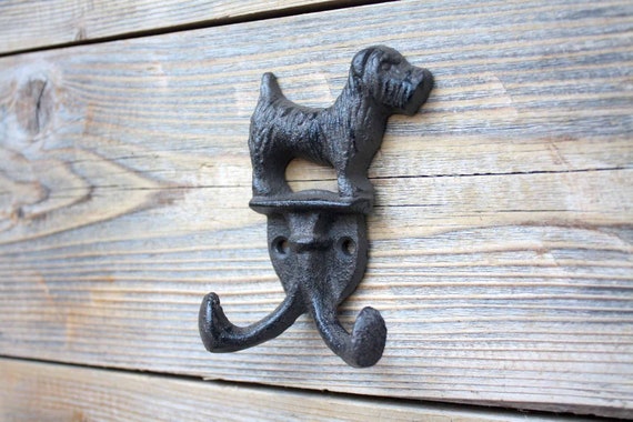 Dog Double Hook, Cast Iron Coat or Leash Hook -  Israel