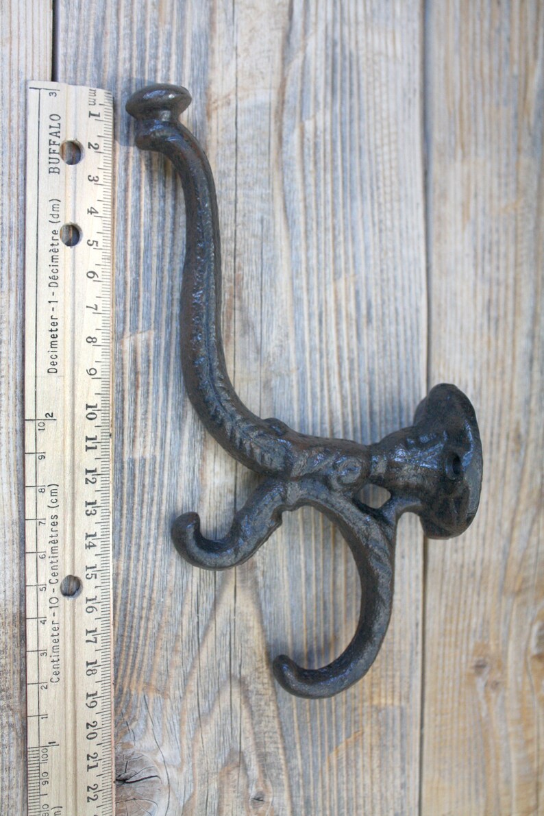 Mudroom Coat Hook Decorative Cast Iron Triple Wall Hooks Etsy