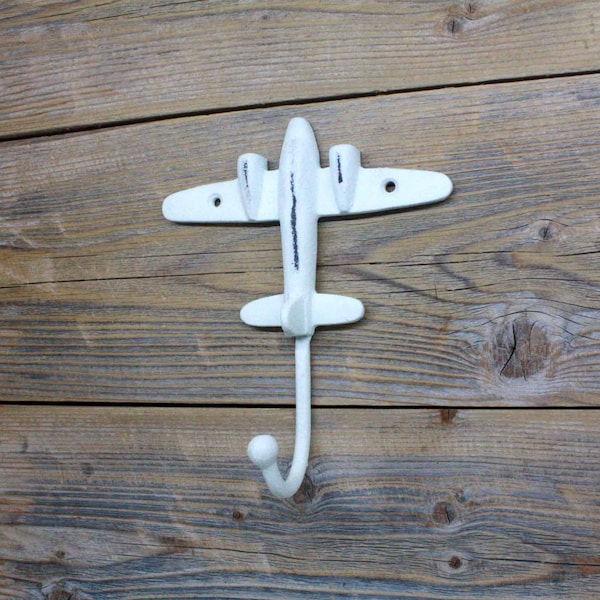 White Airplane Wall or Coat Hook