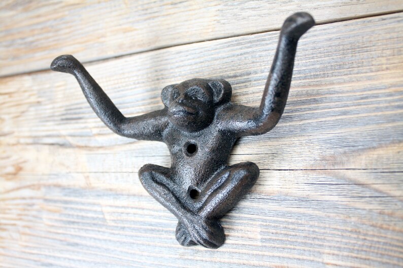 Monkey Hook Zoo Animal Coat Hooks Cast Iron Wall Hook Etsy