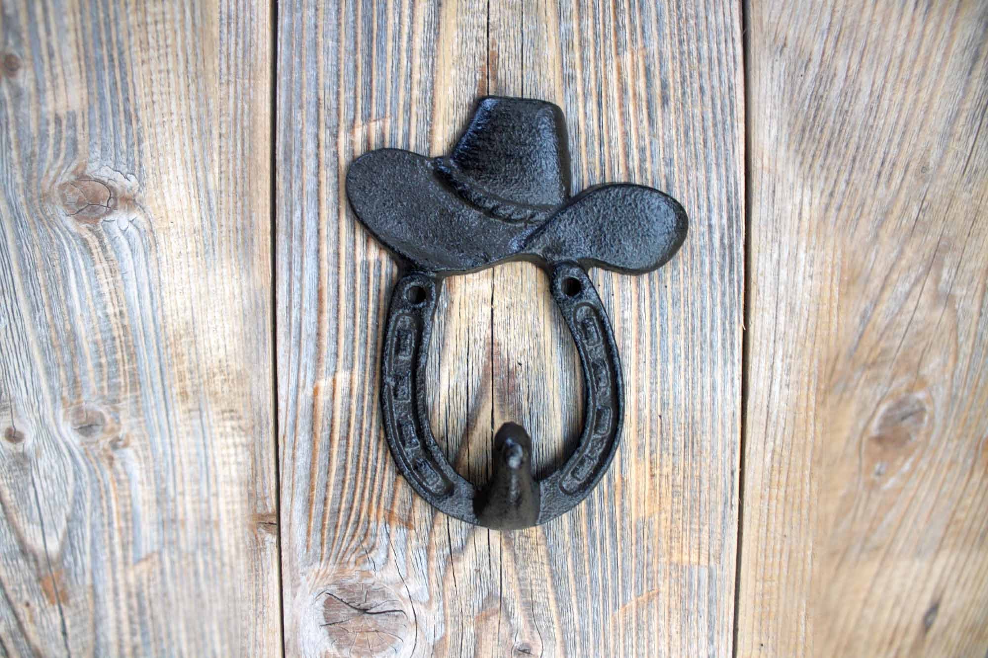 Horseshoe and Hat Hook Rustic Cowboy or Cowgirl Hook Etsy