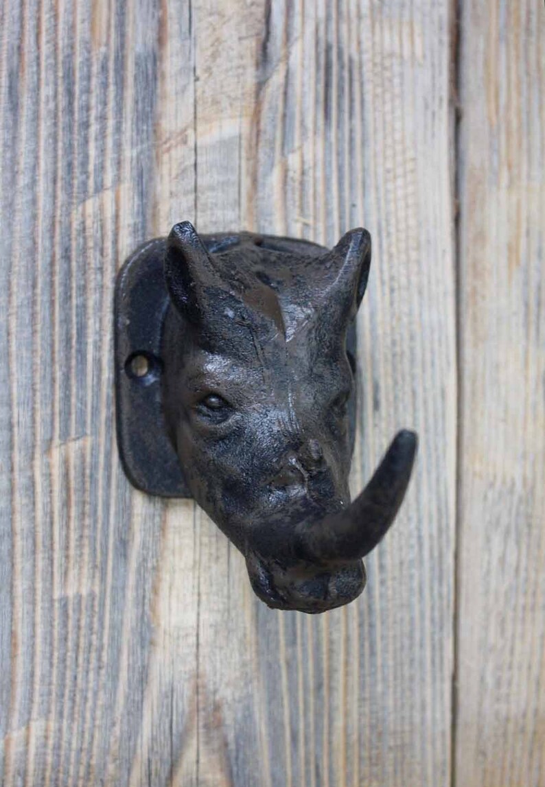 Rhino Hook Zoo Animal Coat Hooks Rhinoceros Head Wall Hook Etsy