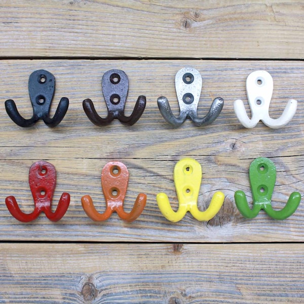 Small Colorful Hooks, Double Hooks for Keys, Crafts, Kids Rooms, Jewelry and More